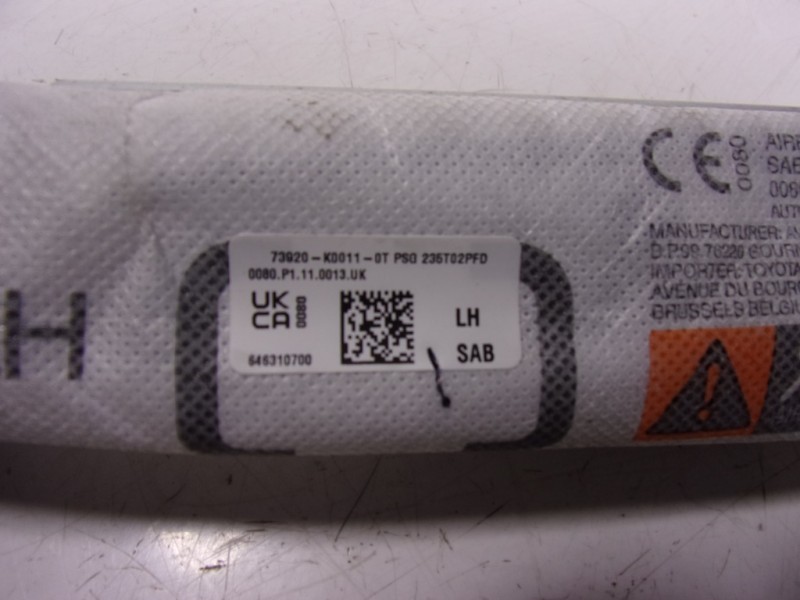 Recambio de airbag lateral delantero izquierdo para toyota yaris 1.5 vvti hev referencia OEM IAM  73920K0011 