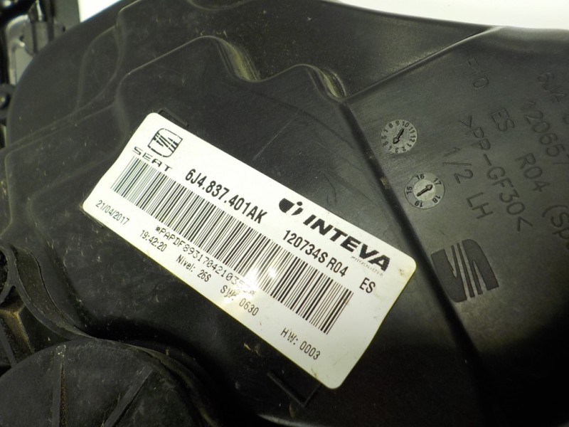 Recambio de elevalunas delantero izquierdo para seat ibiza (6p1) 1.0 referencia OEM IAM 6J4837461 6J4867401AK 120734S