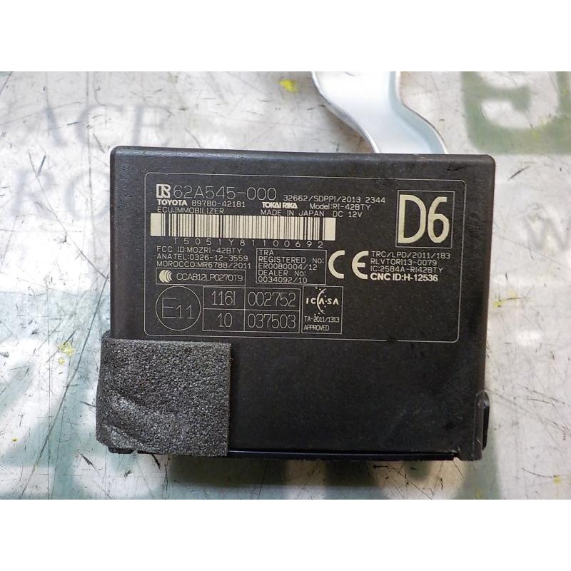 Recambio de modulo electronico para toyota rav 4 2.0 d-4d cat referencia OEM IAM 8978042191 8978042181 