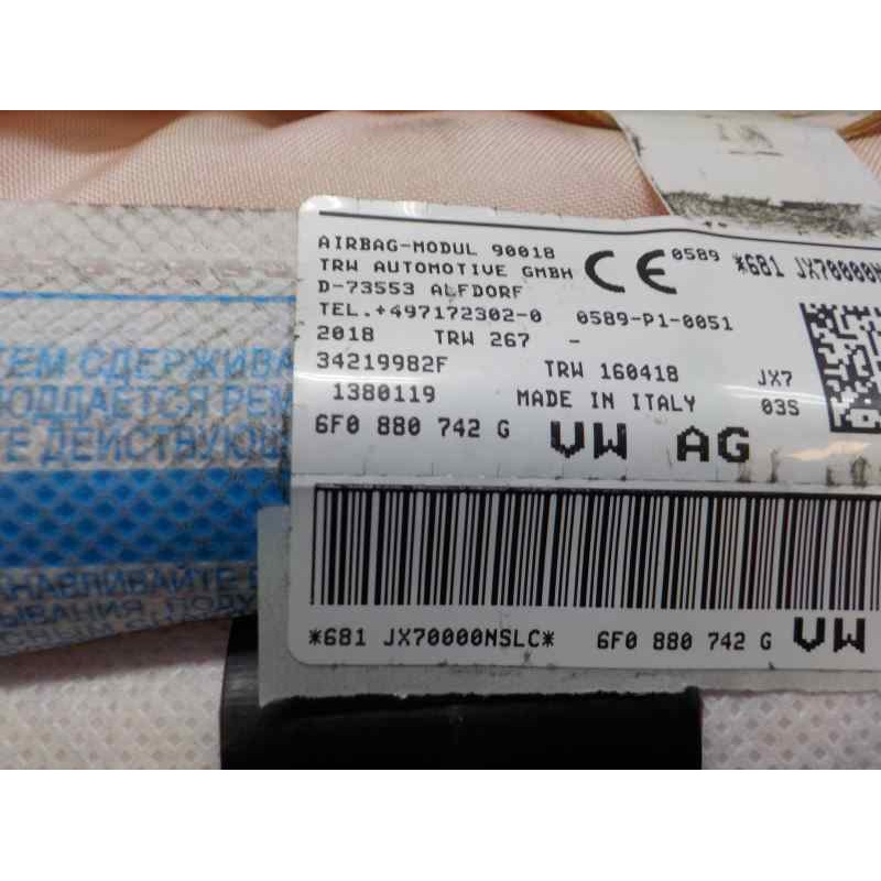 Recambio de airbag cortina delantero derecho para seat ibiza (kj1) fr referencia OEM IAM 6F0880742G 6F0880742G 