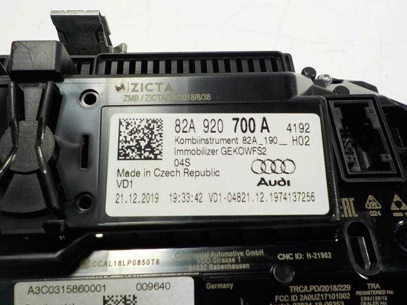 Recambio de cuadro instrumentos para audi a1 sportback (gba) 1.0 tfsi referencia OEM IAM 82A920700A 82A920700A 