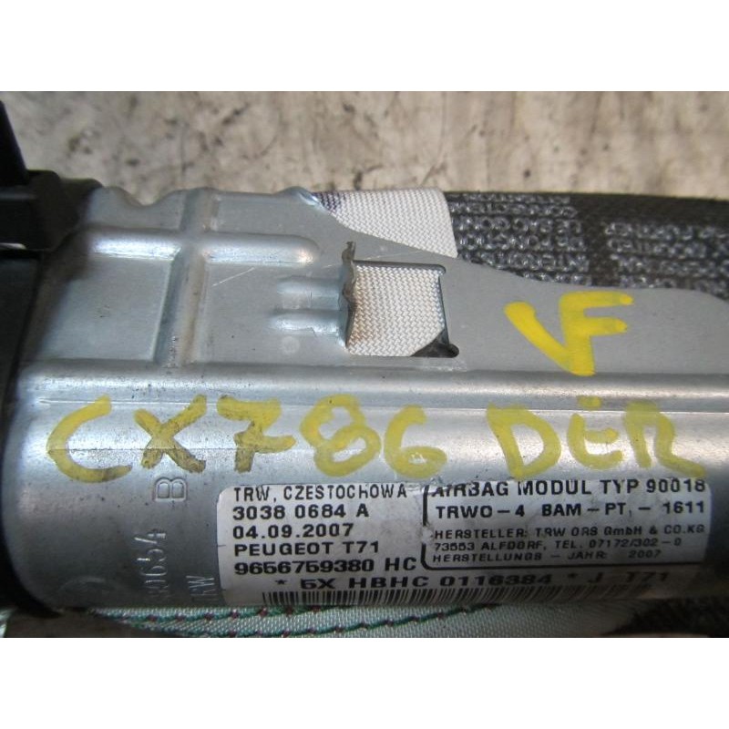 Recambio de airbag cortina delantero derecho para peugeot 308 sport referencia OEM IAM 8335J9 9656769380HD 