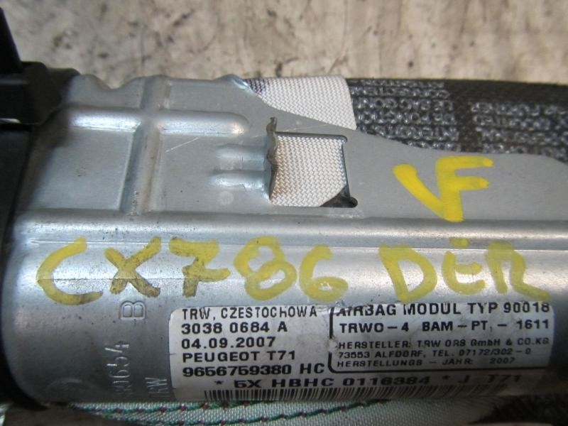 Recambio de airbag cortina delantero derecho para peugeot 308 sport referencia OEM IAM 8335J9 9656769380HD 