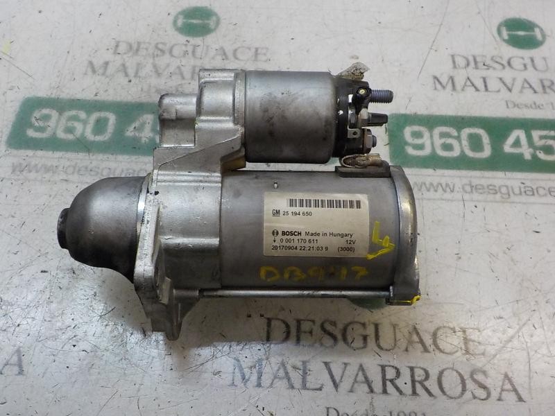 Recambio de motor arranque para opel mokka x selective start/stop referencia OEM IAM 55572440 25194650 0001170611