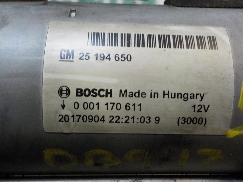 Recambio de motor arranque para opel mokka x selective start/stop referencia OEM IAM 55572440 25194650 0001170611