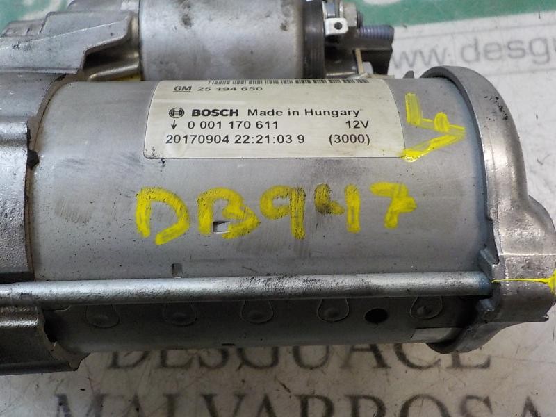 Recambio de motor arranque para opel mokka x selective start/stop referencia OEM IAM 55572440 25194650 0001170611