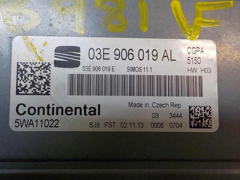 Recambio de centralita motor uce para seat ibiza (6j5) reference tech referencia OEM IAM 03E906019AL 03E906019AL 5WA11022