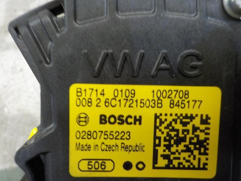 Recambio de potenciometro pedal para skoda spaceback (5h) 1.6 tdi dpf referencia OEM IAM 6C1721503D 6C1721503B 0280755223