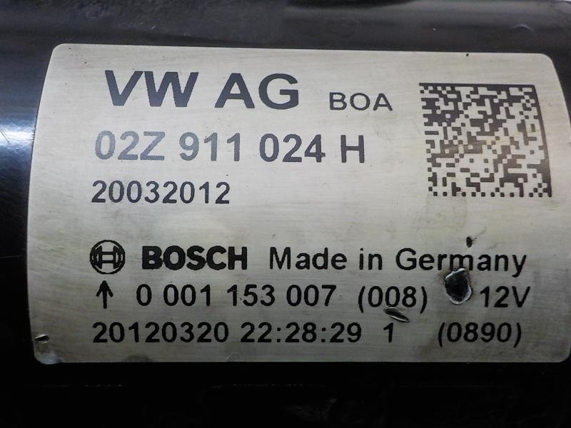 Recambio de motor arranque para volkswagen golf vi (5k1) rabbit bluemotion referencia OEM IAM 02Z911024H 02Z911024H 0001153007