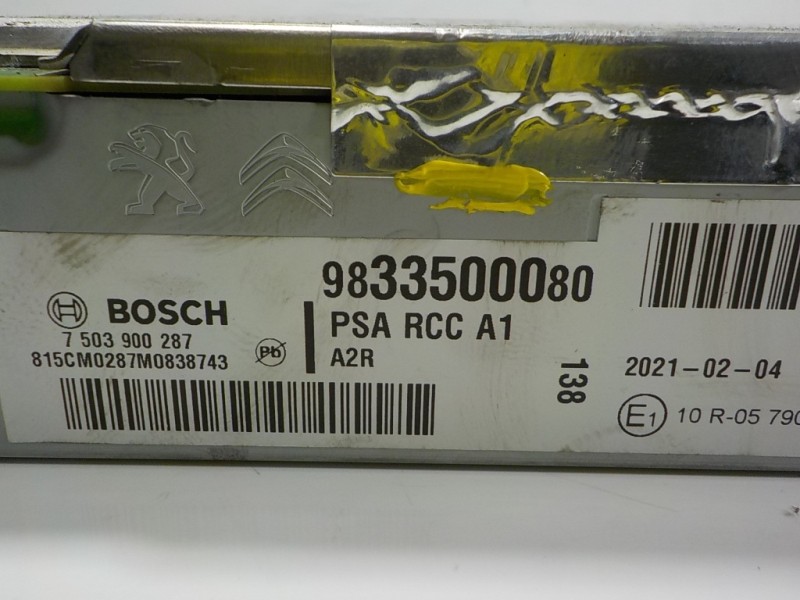 Recambio de sistema audio / radio cd para peugeot 208 (p2) 1.2 puretech referencia OEM IAM  9833500080 7503900287