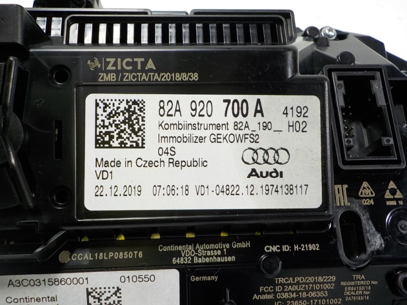 Recambio de cuadro instrumentos para audi a1 sportback (gba) 1.0 tfsi referencia OEM IAM 82A920700A 82A920700A 