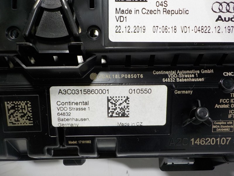 Recambio de cuadro instrumentos para audi a1 sportback (gba) 1.0 tfsi referencia OEM IAM 82A920700A 82A920700A 