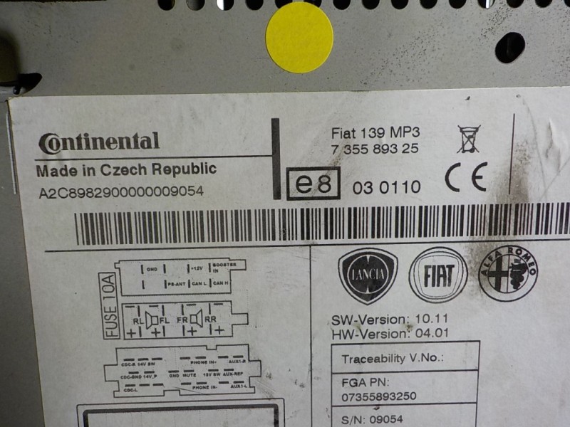 Recambio de sistema audio / radio cd para fiat panda (319) 1.2 cat referencia OEM IAM 735603527 735589325 