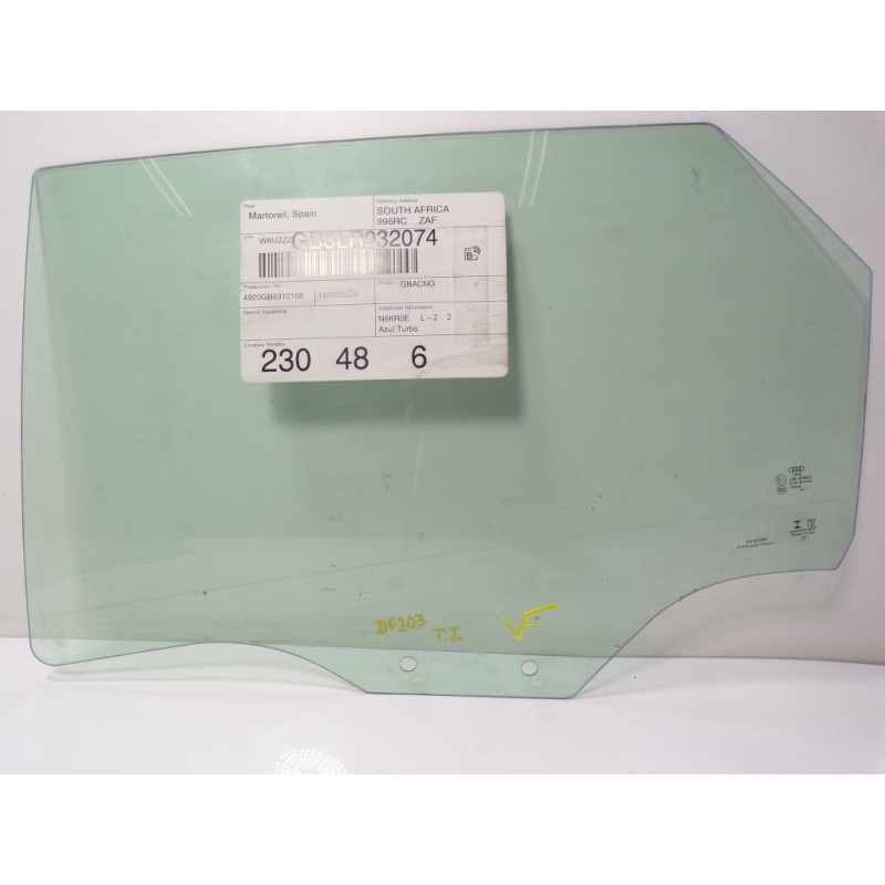 Recambio de cristal puerta trasero izquierdo para audi a1 sportback (gba) 1.0 tfsi referencia OEM IAM 82G845201  