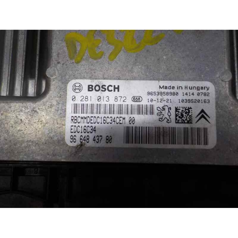 Recambio de centralita motor uce para peugeot partner kasten 1.6 16v hdi cat referencia OEM IAM   