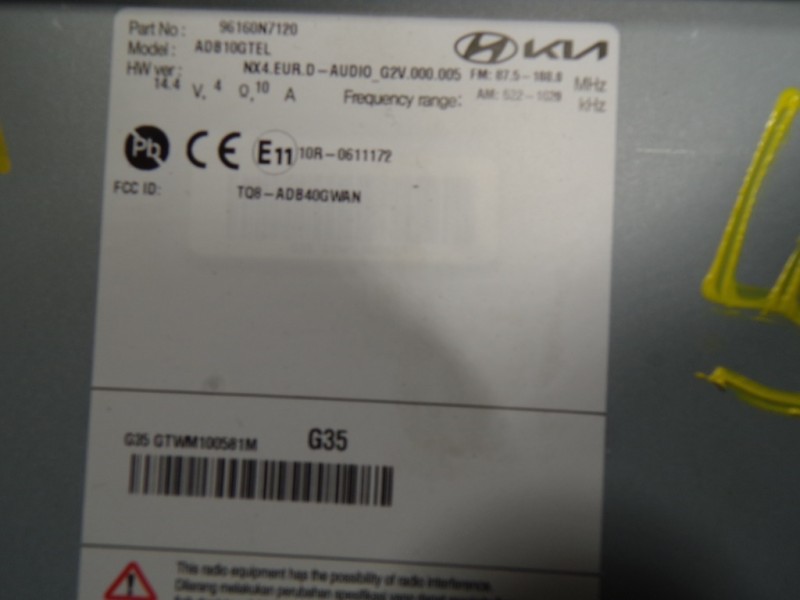 Recambio de sistema audio / radio cd para hyundai tucson 1.6 crdi referencia OEM IAM  96160N7120 
