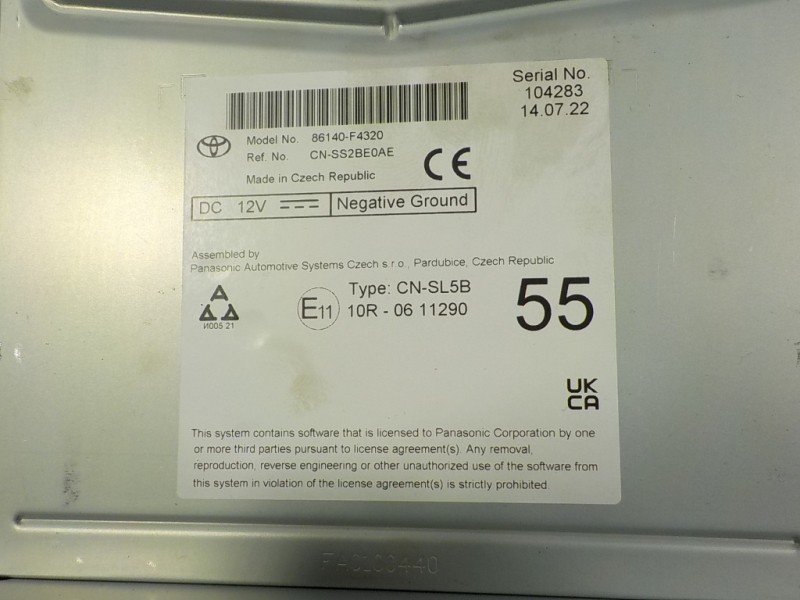 Recambio de sistema audio / radio cd para toyota c-hr hybrid dynamic referencia OEM IAM 86140F4070 86140F4320 