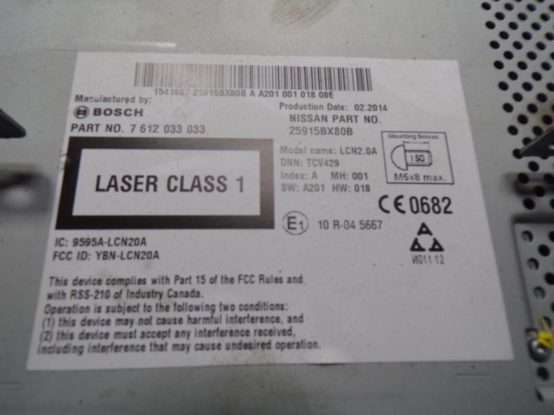 Recambio de sistema navegacion gps para nissan juke (f15) 1.6 16v cat referencia OEM IAM 25915BX80B 25915BX82B 7612033033