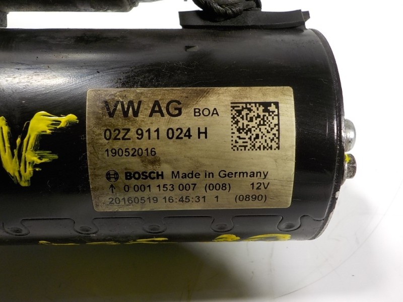 Recambio de motor arranque para seat toledo (kg3) 1.6 tdi referencia OEM IAM 02Z911024H 02Z911024H 0001153007