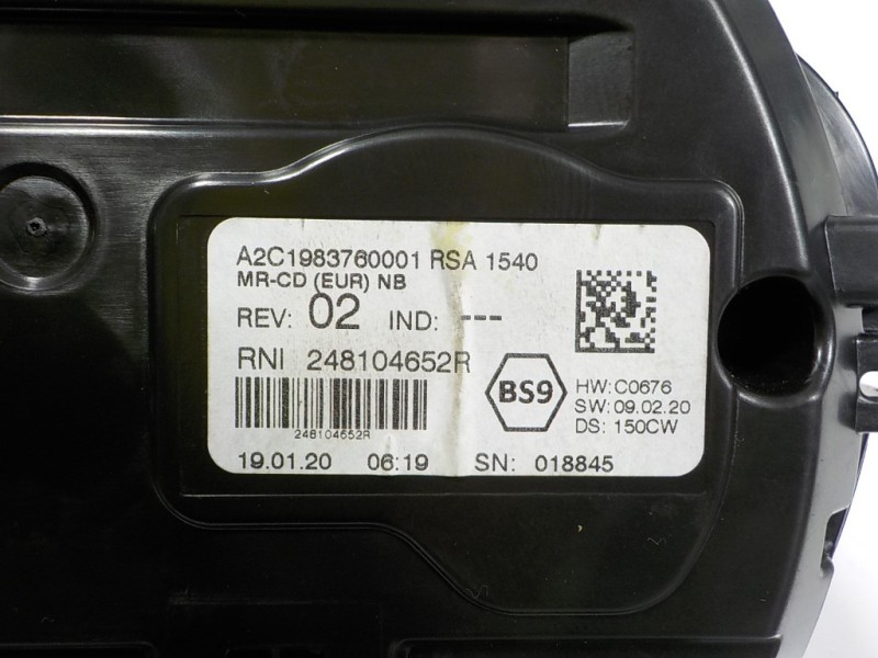 Recambio de cuadro instrumentos para renault talisman 1.7 blue dci diesel fap referencia OEM IAM  248104652R 