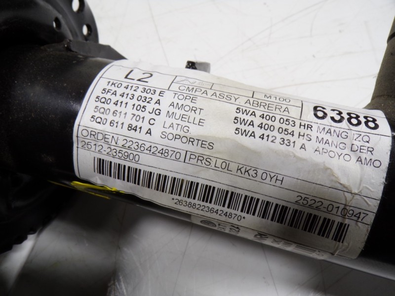 Recambio de amortiguador delantero izquierdo para cupra leon sportstourer (kl8) vz 2.0 tsi 4drive referencia OEM IAM 5FA413032A 