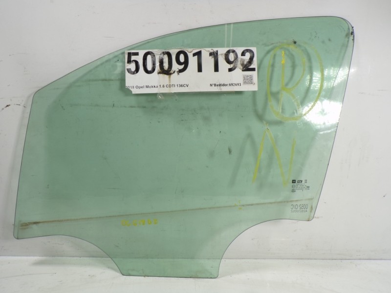 Recambio de cristal puerta delantero izquierdo para opel mokka x 1.6 cdti dpf referencia OEM IAM 5161331  
