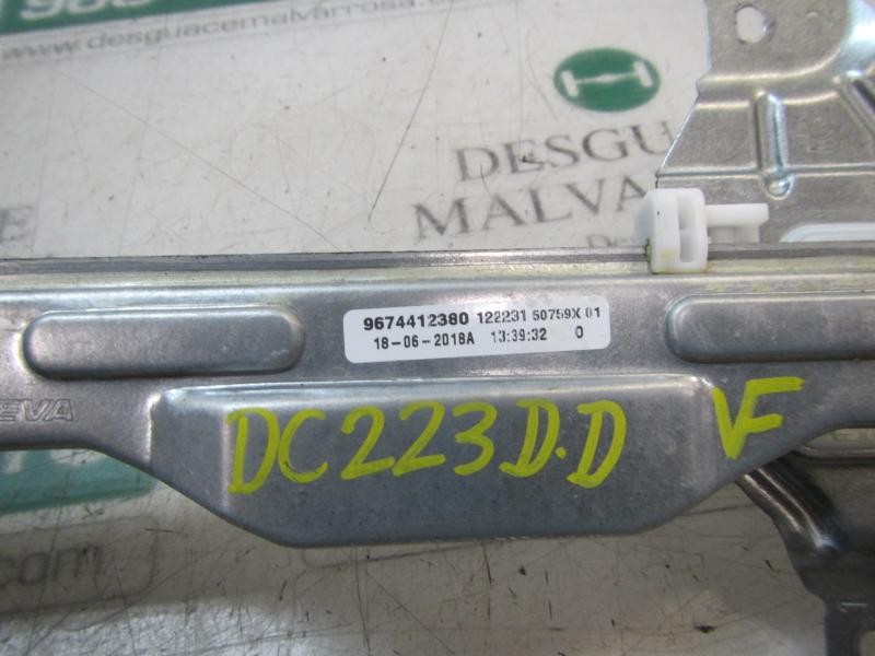 Recambio de elevalunas delantero derecho para citroën c-elysée exclusive referencia OEM IAM 9674412380  
