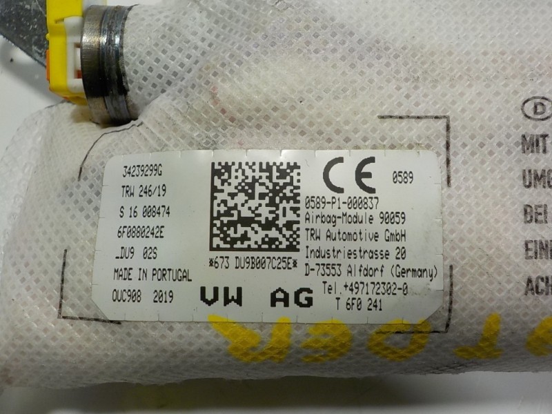 Recambio de airbag lateral delantero derecho para seat arona 1.6 tdi referencia OEM IAM 6F0880242E 6F0880242E 34239299G