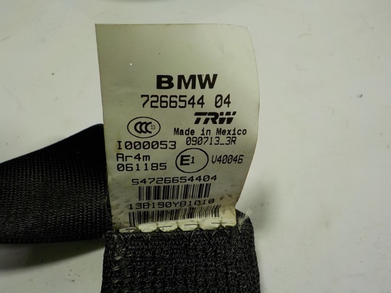 Recambio de cinturon seguridad trasero derecho para bmw x3 (f25) 2.0 turbodiesel referencia OEM IAM 72117266544 726654404 