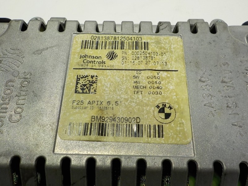 Recambio de pantalla multifuncion para bmw x3 (f25) 2.0 turbodiesel referencia OEM IAM 65509294309 000250410301 028138781