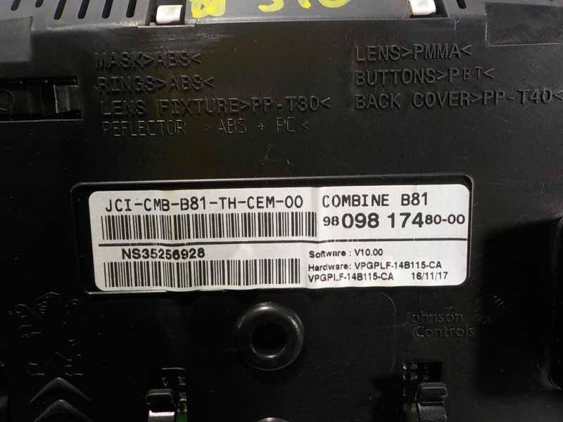 Recambio de cuadro instrumentos para ds 5 1.6 blue-hdi fap referencia OEM IAM 9809756380 9809817480 NS35256928