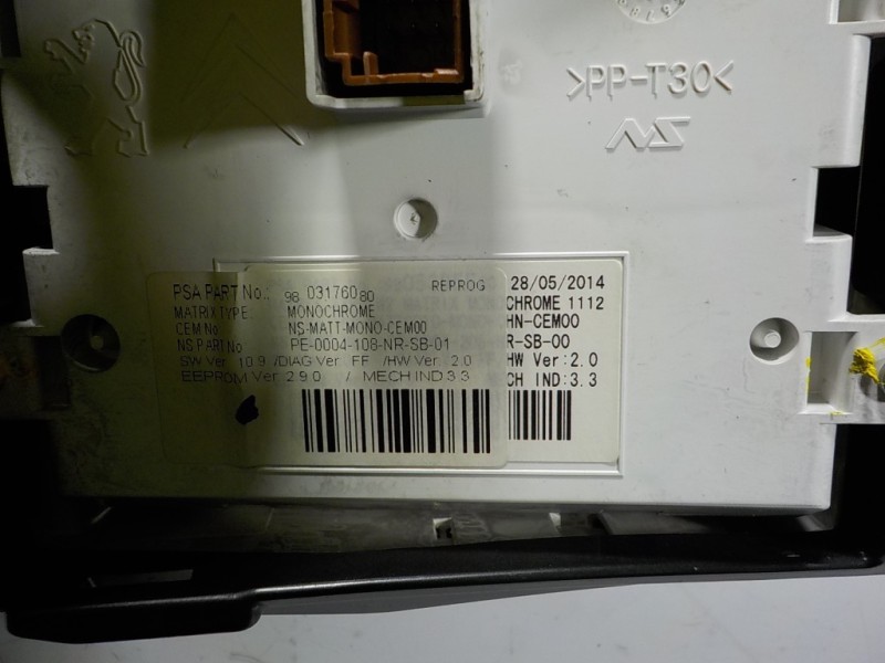 Recambio de cuadro instrumentos para ds 5 1.6 blue-hdi fap referencia OEM IAM 9809756380 9809817480 NS35256928