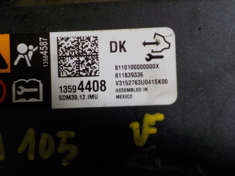 Recambio de centralita airbag para opel mokka 1.6 cdti dpf referencia OEM IAM 13594408 13594408 811839336