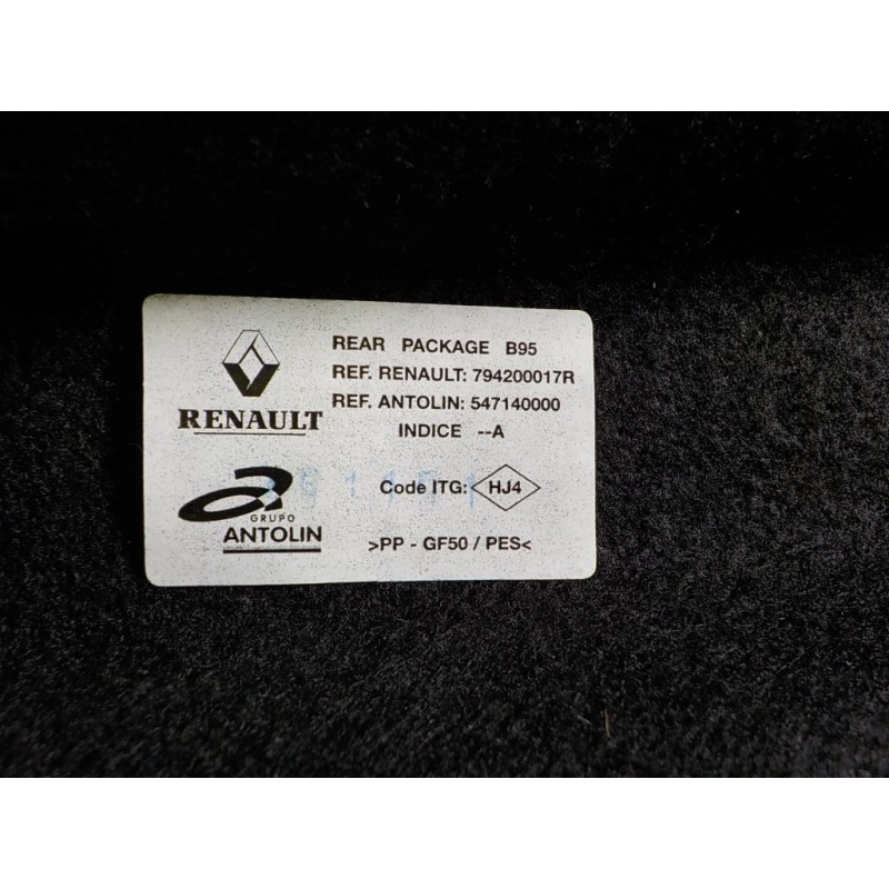 Recambio de bandeja trasera para renault megane iii berlina 5 p 1.2 16v referencia OEM IAM 794200017R 794200017R 