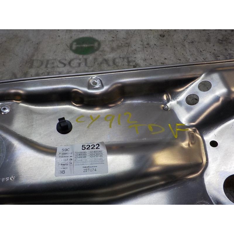 Recambio de elevalunas trasero derecho para mercedes-benz clase c (w204) berlina 1.6 cat referencia OEM IAM A2047300879  