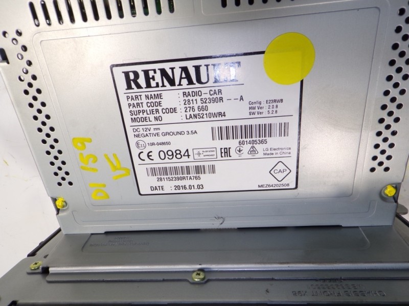 Recambio de sistema audio / radio cd para renault clio iv 0.9 tce referencia OEM IAM 281157316R 281152390R 