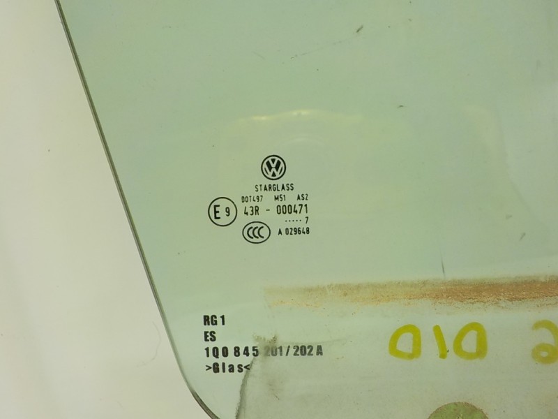 Recambio de cristal puerta delantero derecho para volkswagen eos (1f7) 2.0 tdi referencia OEM IAM 1Q0845202C  