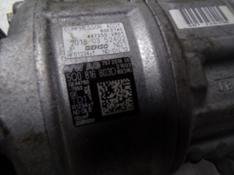Recambio de compresor aire acondicionado para volkswagen polo 1.0 tsi referencia OEM IAM 5Q0816803D 5Q0816803D 20180352402
