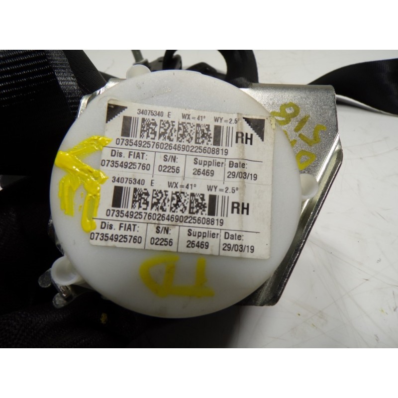 Recambio de cinturon seguridad trasero derecho para fiat nuova 500 (150) 1.2 cat referencia OEM IAM 735492576 34075340E 