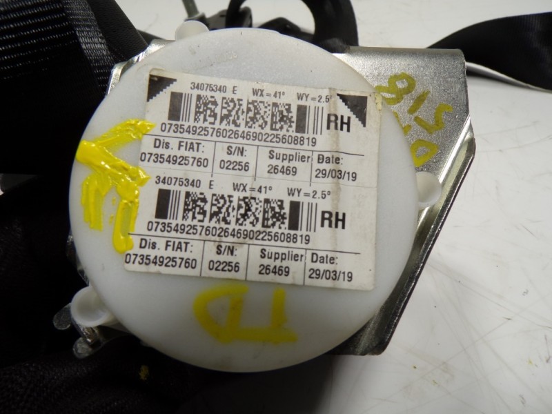 Recambio de cinturon seguridad trasero derecho para fiat nuova 500 (150) 1.2 cat referencia OEM IAM 735492576 34075340E 