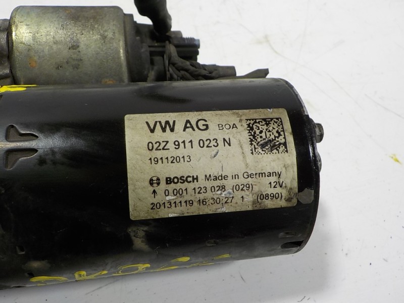 Recambio de motor arranque para skoda rapid 1.6 tdi dpf referencia OEM IAM 02Z911023NX 02Z911023N 