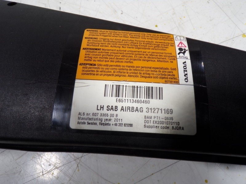 Recambio de airbag lateral izquierdo para volvo c30 1.6 diesel cat referencia OEM IAM 31271169 31271169 E651113460460