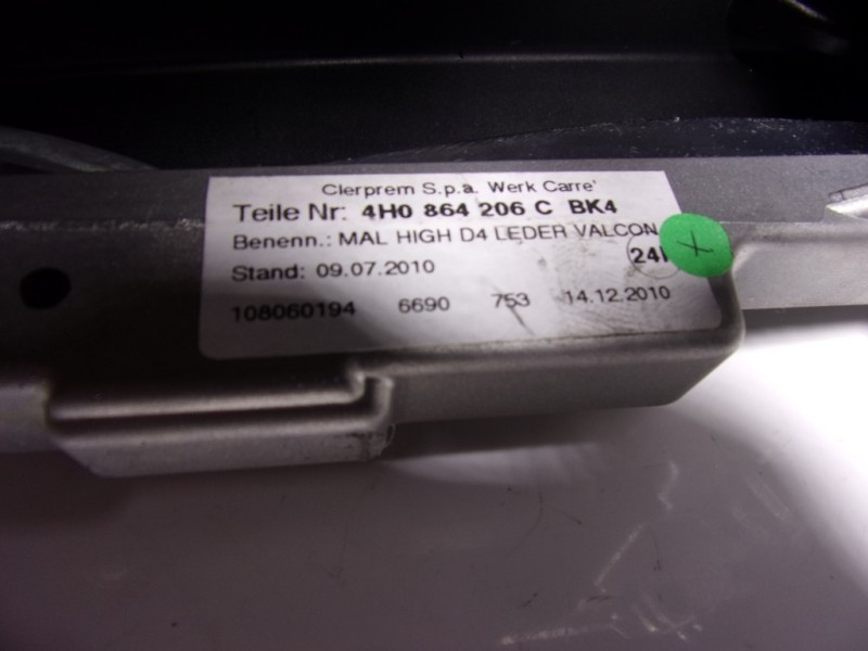 Recambio de apoyabrazos central para audi a8 (4h) 4.2 tdi quattro largo referencia OEM IAM 4H0864206CBK4 4H0864206C 