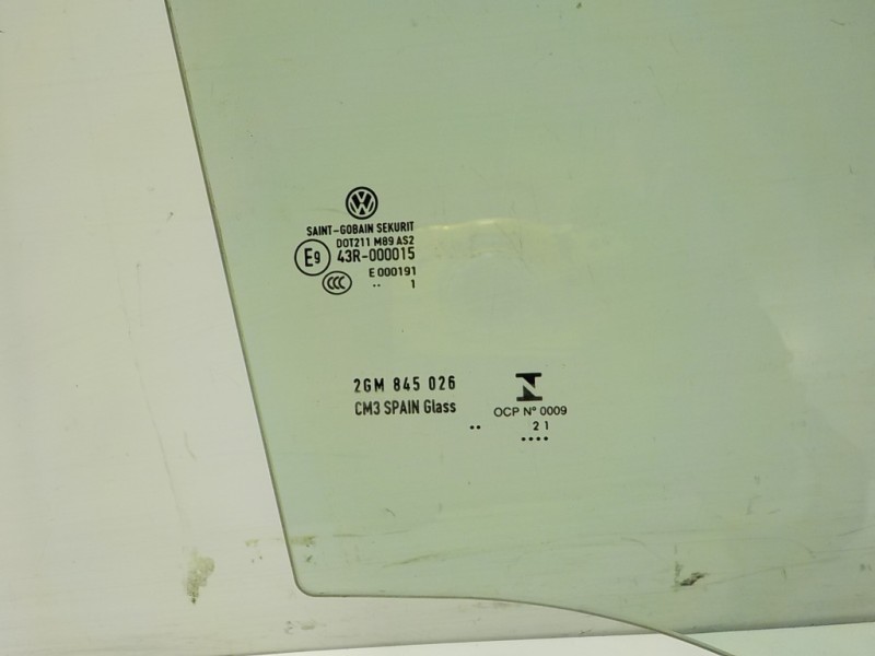 Recambio de cristal puerta trasero derecho para volkswagen t-cross 1.0 tsi referencia OEM IAM 2GM845026 2GM845026 