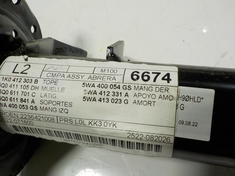 Recambio de amortiguador delantero derecho para seat leon sportstourer (kl8) xcellence referencia OEM IAM 5WA413023G 5WA413023G 