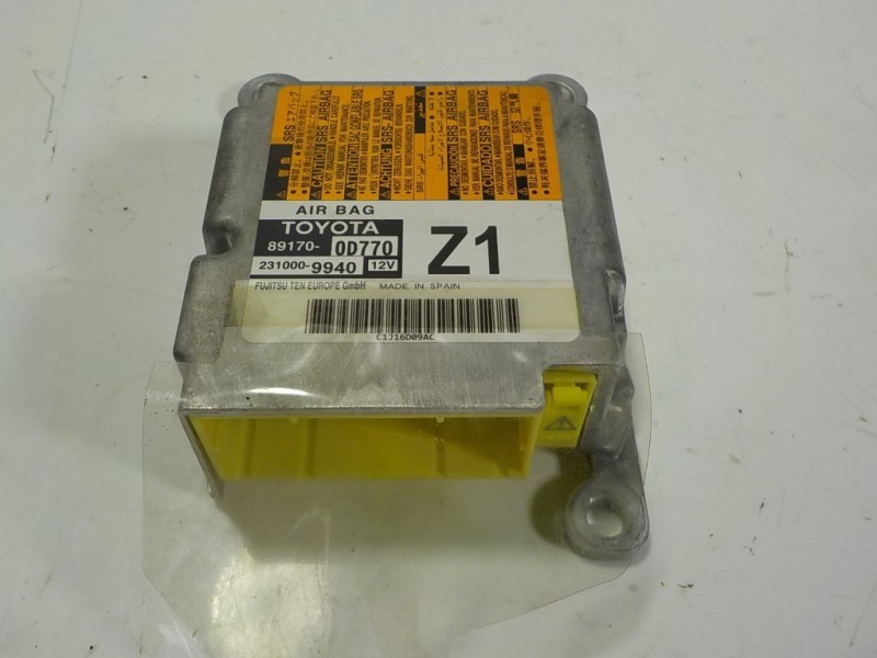 Recambio de centralita airbag para toyota yaris hybrid active referencia OEM IAM 891700D770 891700D770 2310009940
