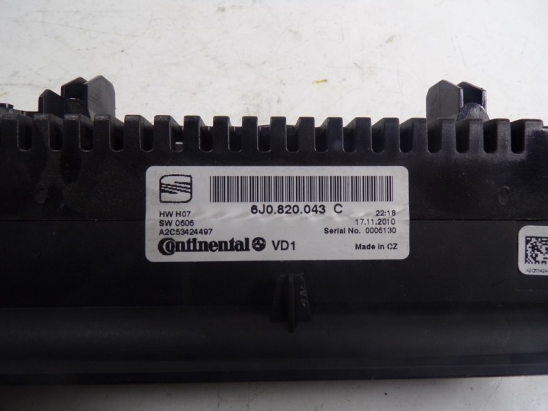 Recambio de mando climatizador para seat ibiza (6j5) 1.4 16v referencia OEM IAM 6J0820043BNEE 6J0820043C A2C53424497
