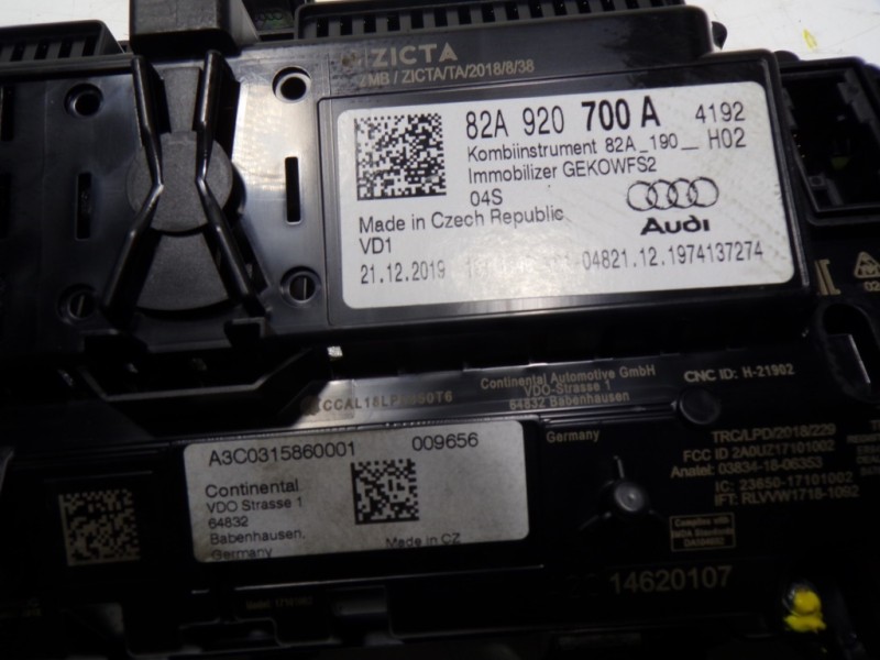 Recambio de cuadro instrumentos para audi a1 sportback (gba) 1.0 tfsi referencia OEM IAM 82A920700A 82A920700A 