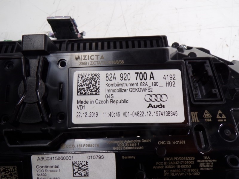 Recambio de cuadro instrumentos para audi a1 sportback (gba) 1.0 tfsi referencia OEM IAM 82A920700A 82A920700A 