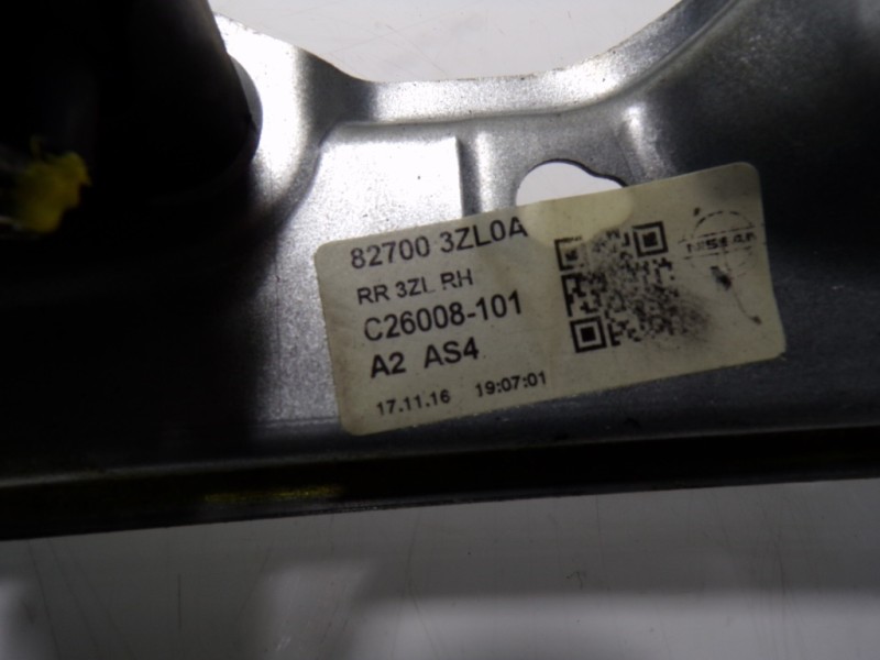 Recambio de elevalunas trasero derecho para nissan pulsar (c13) 1.5 turbodiesel cat referencia OEM IAM 827003ZL0A 827003ZL0A 